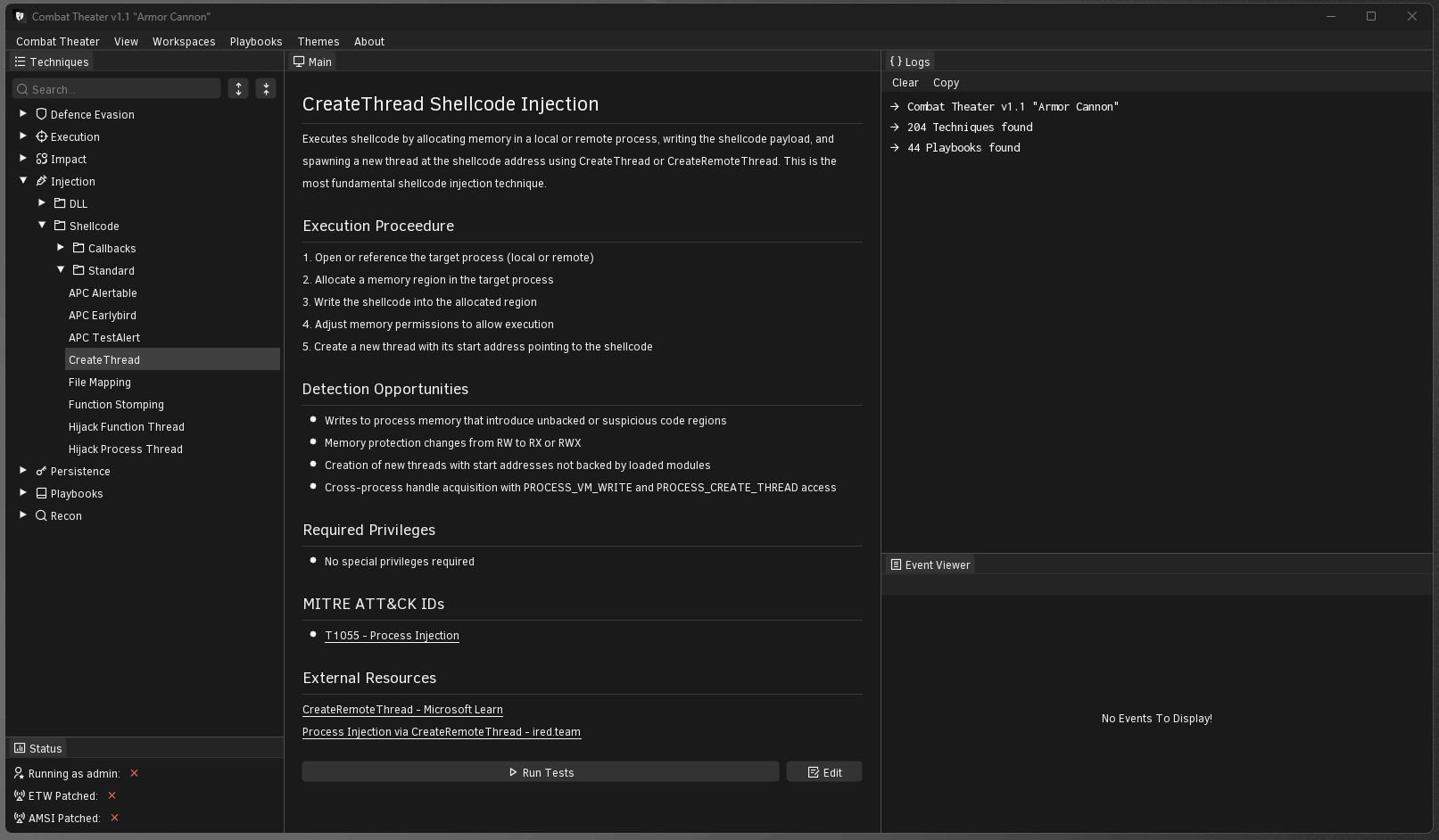 Live UI hot-reload when making or editing a technique